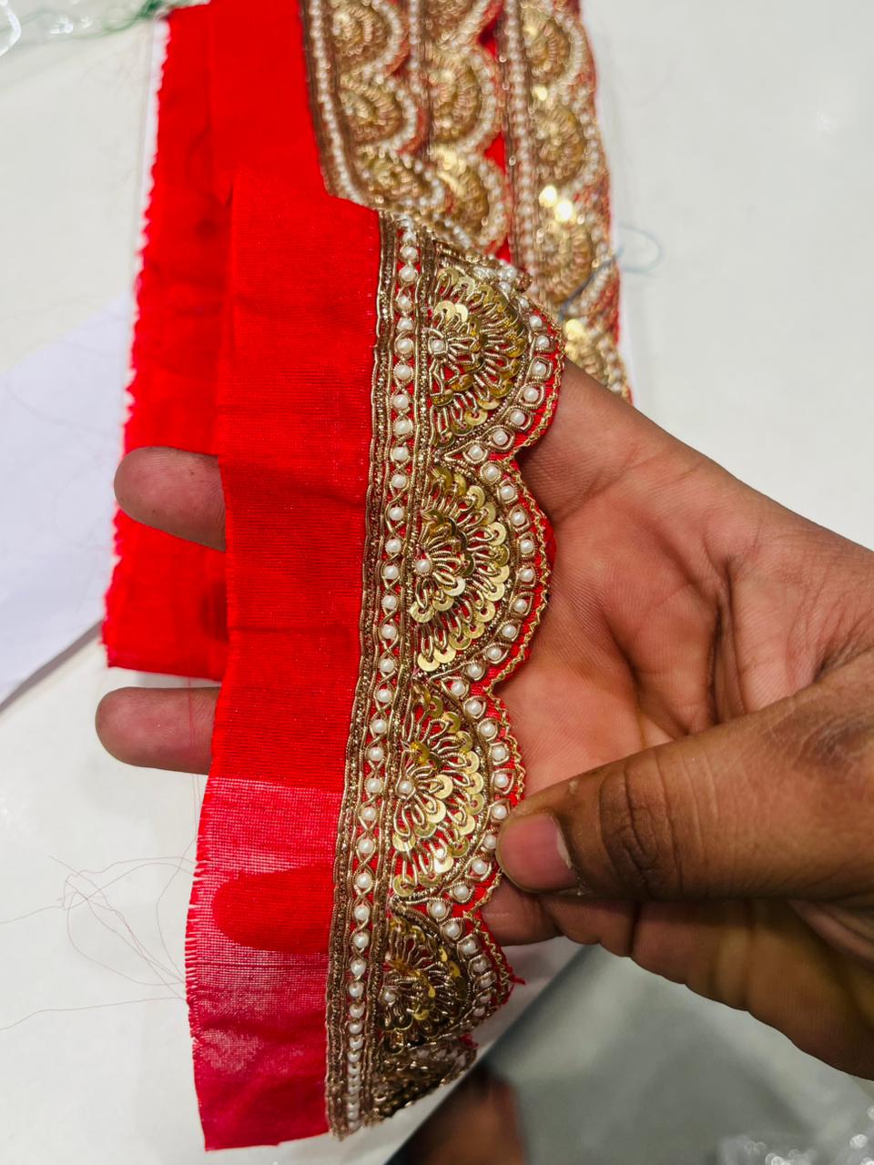 K.R KASAT - Red Colour Lace